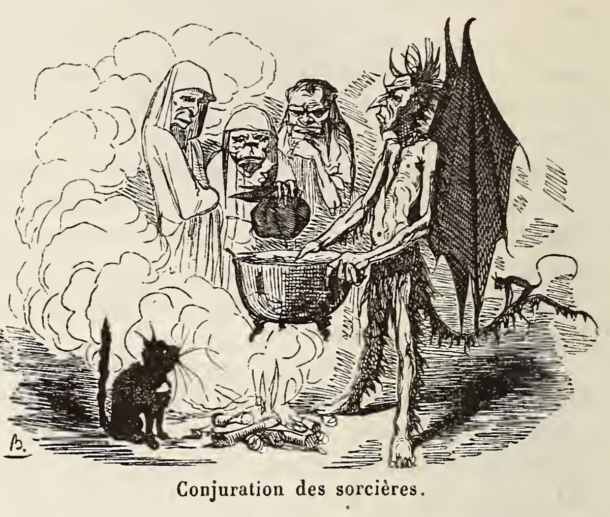 FolkBestiary's tweet photo. Louis Le Breton 
Conjuration Des Sorcières AKA Conjuration Of Witches 
French Wood Engraving 1863 
Reproduced In Dictionnaire Infernal By Jacques Collin De Plancy https://t.co/QynTaiALLd