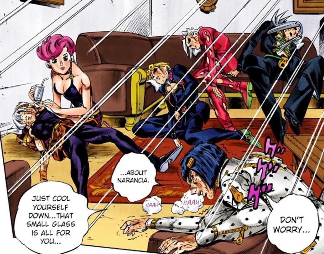 buccigang's tweet photo. so you ever think about how this was the only time narancia bruno and abbacchio could experience growing old https://t.co/Tut385uTHY