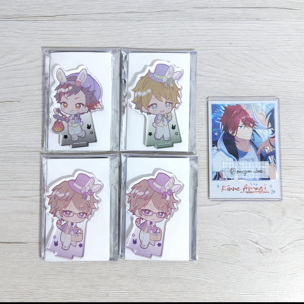 mcgm_bee's tweet photo. 〔 交換  譲渡 〕
あんスタ アニカフェ イースター スタフォニ

譲 ｜ 鉄虎 翠 忍 陣 章臣

求 ｜ スタフォニ 4th : HiMERU こはく > 桃李 
　 　 スタフォニ 3rd : 燐音 ニキ
　 　 定価 (+送料)

・交換 / 譲渡 の優劣なし

お気軽にお声掛けください💬 https://t.co/xbRi6jWAV0