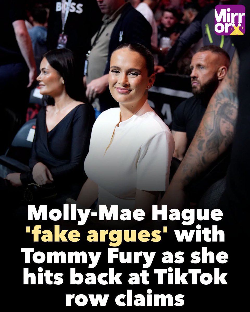 MirrorCeleb's tweet photo. Molly-Mae Hague has hit back at claims from a neighbour that she and Tommy Fury are constantly arguing in public. 👀

She has shut down rumours that she and Tommy Fury regularly come to blows in public, revealing the couple actually "fake argue".

The 27-year-old addressed the claims in a YouTube video after spotting a TikTok comment from someone claiming to live near the couple.

The follower alleged that they constantly see the pair coming to blows with each other in public.

Molly-Mae completely denied the claims, explaining that she and Tommy actually engage in "fake arguing".

She laughed off the comment and suggested people should film and post it next time if they spot them.

She said: ""I saw a comment on TikTok earlier that says, 'Molly and Tommy live near me, and I see them arguing all the time out in public. Next time you see us arguing, just come and say 'hi'. Next time you see us arguing, how about film it and post that? That'd be pretty funny."

Molly-Mae then went on to completely deny the claims as she and Tommy explained the concept of "fake arguing" to her followers.

She said: "Also, it's completely not true. We don't argue all the time, we argue constantly." Tommy joked: "We do fake argue quite a lot, though" and Molly-Mae laughed as she said: "Don't we, we do fake argue all the time. Is that just us? Is that a niche thing? What would an example of a fake argument be?"

Tommy joked that they fake argue quite a lot, before demonstrating how he gets into character.

He said: "Babe, you're really annoying me!" Molly seemed convinced as she said: "That was a fake argument?! That was really good babe, well done. That was hot."

The claims caused quite the reaction in the comments section, and they rushed to defend the couple over the argument claims and several explained they also do it with their partners too.

https://t.co/bFvP2MyV4j