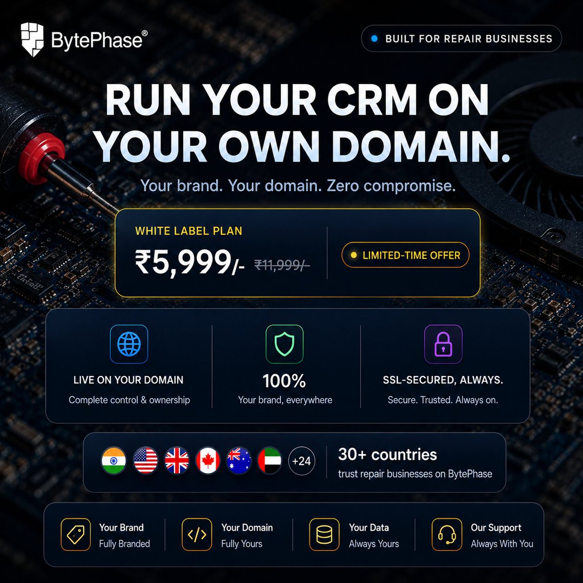 bytephase's tweet photo. 🚨 50% OFF — LIMITED TIME!
BytePhase White Label CRM
₹11,999 → ₹5,999/year 🔥
🌐 Your Domain
🏷️ Your Brand
🔐 SSL-Secured
#BytePhase #WhiteLabel #CRM #CustomDomain https://t.co/fXksVzRcy0