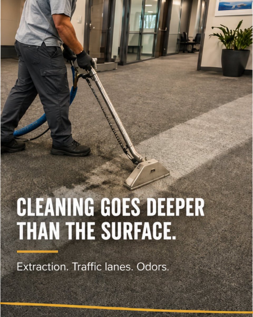 AscentCleaning's tweet photo. Your commercial carpet can look clean while hiding years of traffic buildup and embedded dirt.

Clean carpet. Better first impression.

Book an ACS walkthrough.

#CommercialCleaning #FacilityManagement #CarpetCleaning https://t.co/hPJytknTXc
