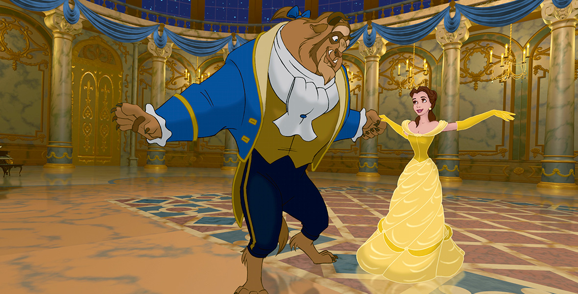 AcquiredFM's tweet photo. At the time, the background took 4 to 6 hours per frame to render. (!)

"At one point the filmmakers were concerned that the CG ballroom might not be completed in time; their backup plan was to simply have Belle and the Beast dancing in a spotlight, surrounded by darkness… The ballroom was constructed over the course of two years, with the majority of the work done in the final nine months."

https://t.co/TMoTRk5RX0