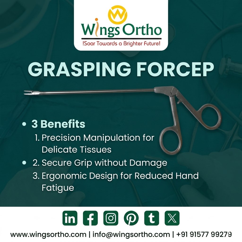 SweMan143's tweet photo. #WingsOrtho #GraspingForceps: Delivering precise grasping, ergonomic design, and smooth operation for arthroscopic procedures. Choose quality for better outcomes. #Health #Hospital #SurgicalInstruments #OrthopedicSurgery https://t.co/ugXeUyAIZu