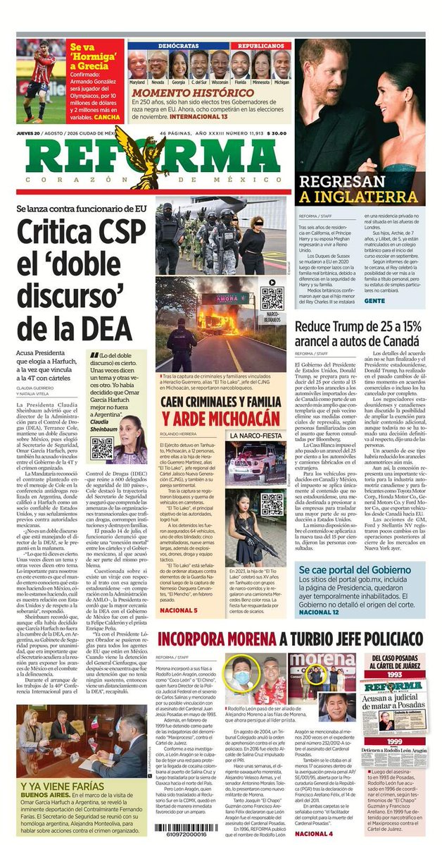 ZedaComunic's tweet photo. 20 ago #PrimeraPlana
@Reforma https://t.co/tY5Sk2DeQH