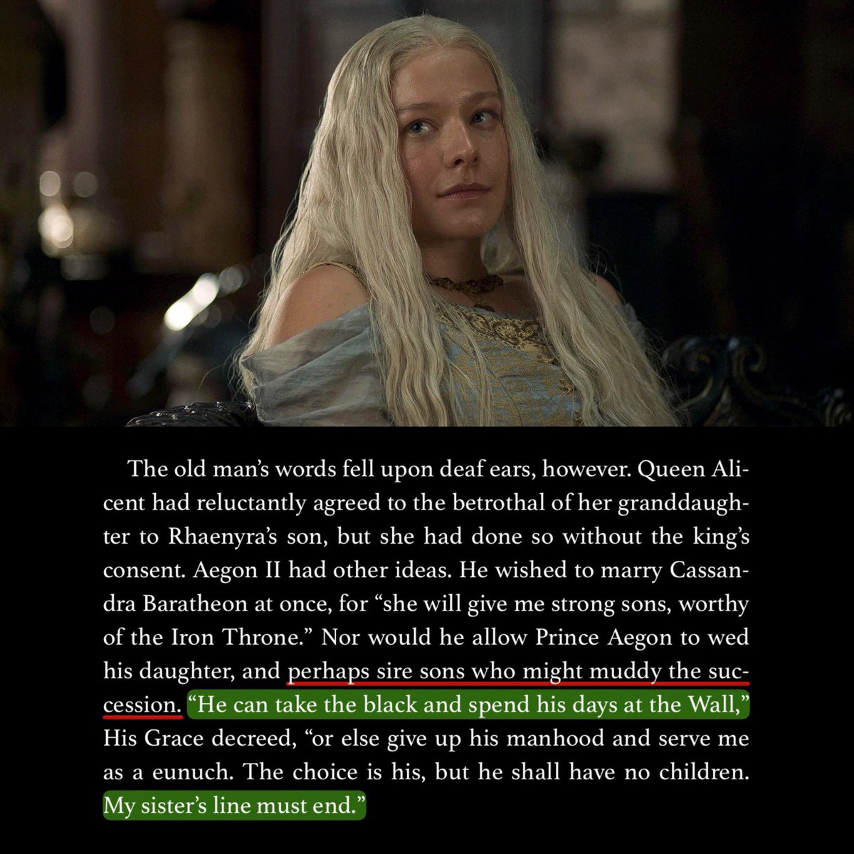 itshelenwhat's tweet photo. certain fans are mad at rhaenyra stans for bringing up rhaenyra’s descendants 😭 y’all should be mad at your own faves because they were obsessed with ending aemma and rhaenyra’s lines and karma got their ass 😭 https://t.co/MCDfW5LGY7