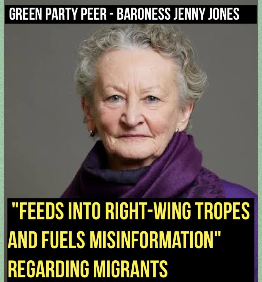 NotFarLeftAtAll's tweet photo. 🚨📰 Green Party peer Baroness Jenny Jones has CRITICISED the Home Office’s guidance booklet for asylum seekers.

 "feeds into right-wing tropes and fuels misinformation" regarding migrants. https://t.co/ada4Ha0cNt