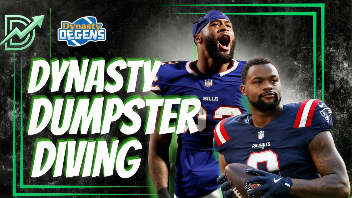 NerdBoiTakes's tweet photo. Degens are Live Tonight ‼️ 

@LobosFFDen is with us and we’re dumpster diving, giving you a heads up on dynasty players you can snatch up for free

@BirdmanFF and I will on @DynatyzeFF 9pm ET, tap in to the pod 🔗 ⬇️ 

https://t.co/DKItktay59 https://t.co/xWxr5WA6Jf