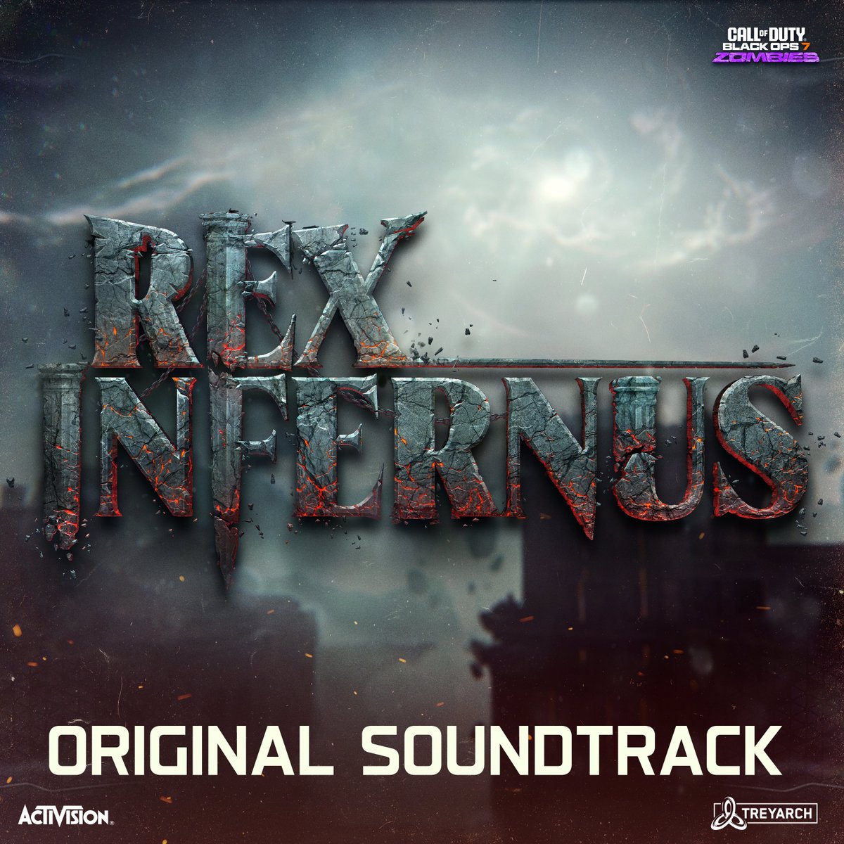 Treyarch's tweet photo. The final Black Ops 7 Zombie soundtrack is coming.

Pre-save the Rex Infernus OST now on Spotify: https://t.co/0VMDlqXQzh https://t.co/mHcSUkJkTM