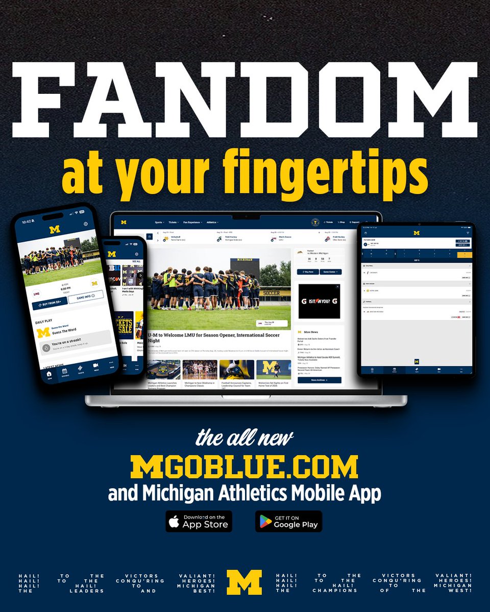 UMichAthletics's tweet photo. The redesigned Michigan Athletics website and mobile app are here!

Check out all the new changes » https://t.co/TsZOkrRykU https://t.co/CxU72quAJi
