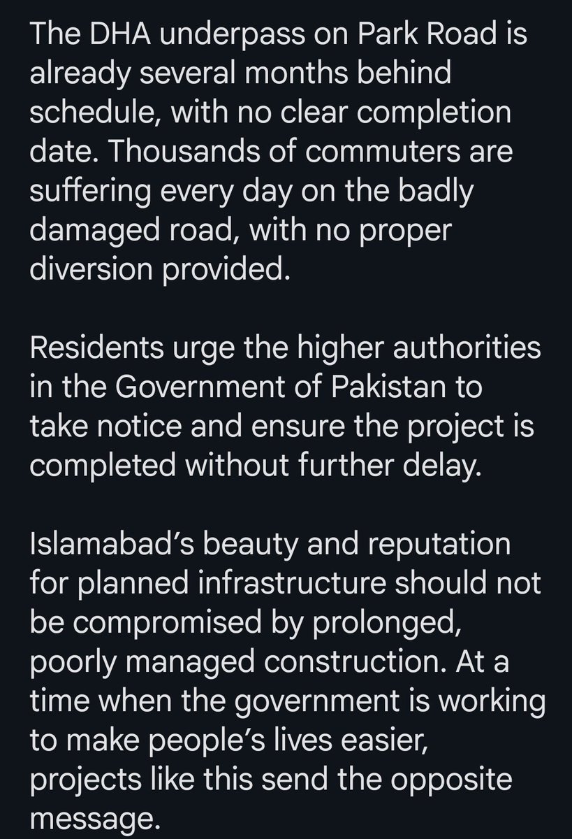 salim105's tweet photo. *Urgent attention needed on Park Road*
@MohsinnaqviC42
@SohailAshrafGor https://t.co/YDBp7tGqw6