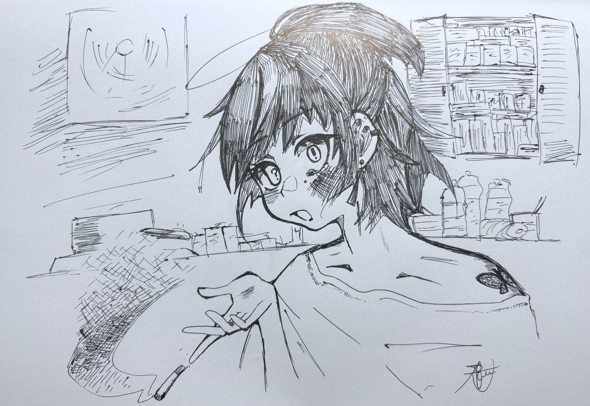 Amain_desu's tweet photo. ←息抜きに描いたイラスト←
→本命のイラスト→

←✋家でタバコは吸わないで！←✋ https://t.co/2dL6mUgPJ0