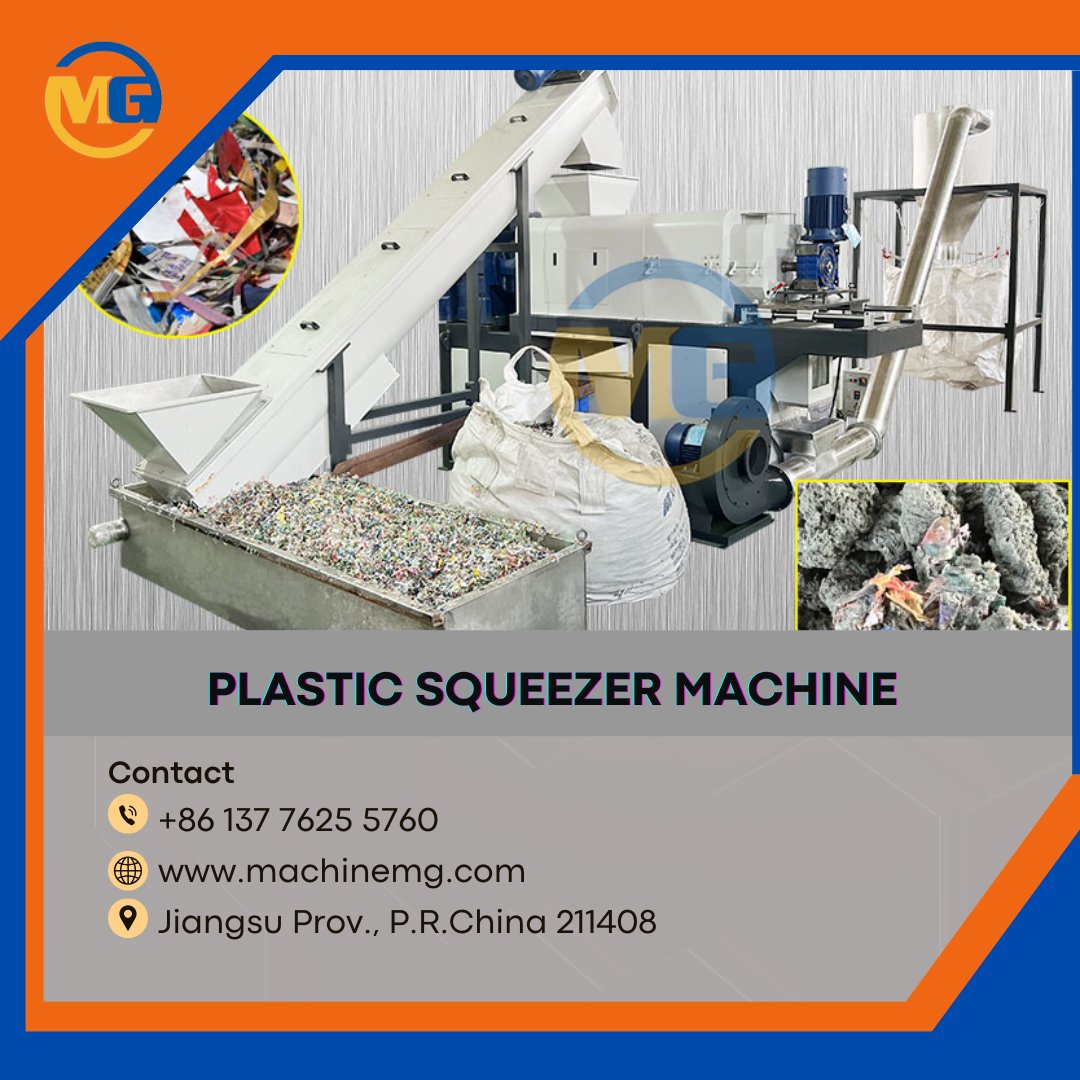 WPC_machine's tweet photo. Plastic Squeezer Machine from Machinemg is designed to support high-efficiency plastic recycling and drying processes. #PlasticSqueezer #PlasticRecycling #RecyclingMachine #PlasticRecyclingMachine #PlasticProcessing #PlasticWaste #RecyclingTechnology #PlasticFlakes #Machinemg https://t.co/9csTi85AlM