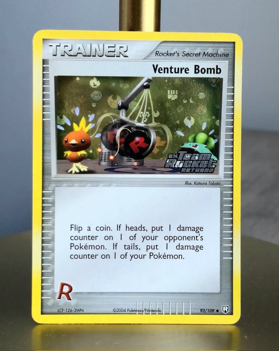 KyleCollectsTCG's tweet photo. Happy #TrainerCardThursday to those who celebrate 🥳 Today's card is Venture Bomb from 2004!

Who doesn't love the reverse holo on this?!! https://t.co/tiyFjcJPw3