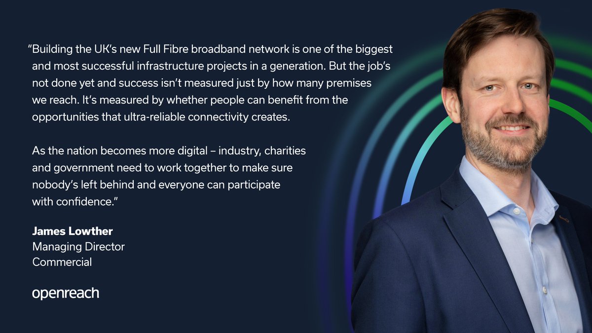 WeAreOpenreach's tweet photo. The real value of better connectivity is what it enables people to do 📶
 
The Connection Project sets out practical actions to make connectivity accessible to all, from #FullFibre rollout to tackling affordability.
 
🔗Read the full report: https://t.co/zu3M5EFvar https://t.co/qQP2dz4DWh