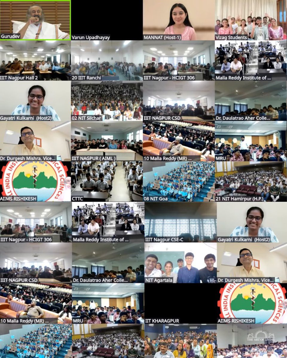 Gurudev's tweet photo. Was with the Gen Z fire from 1,300 of India’s premier institutions at their induction program. Looks like they had a great time! https://t.co/kcttAArSLV