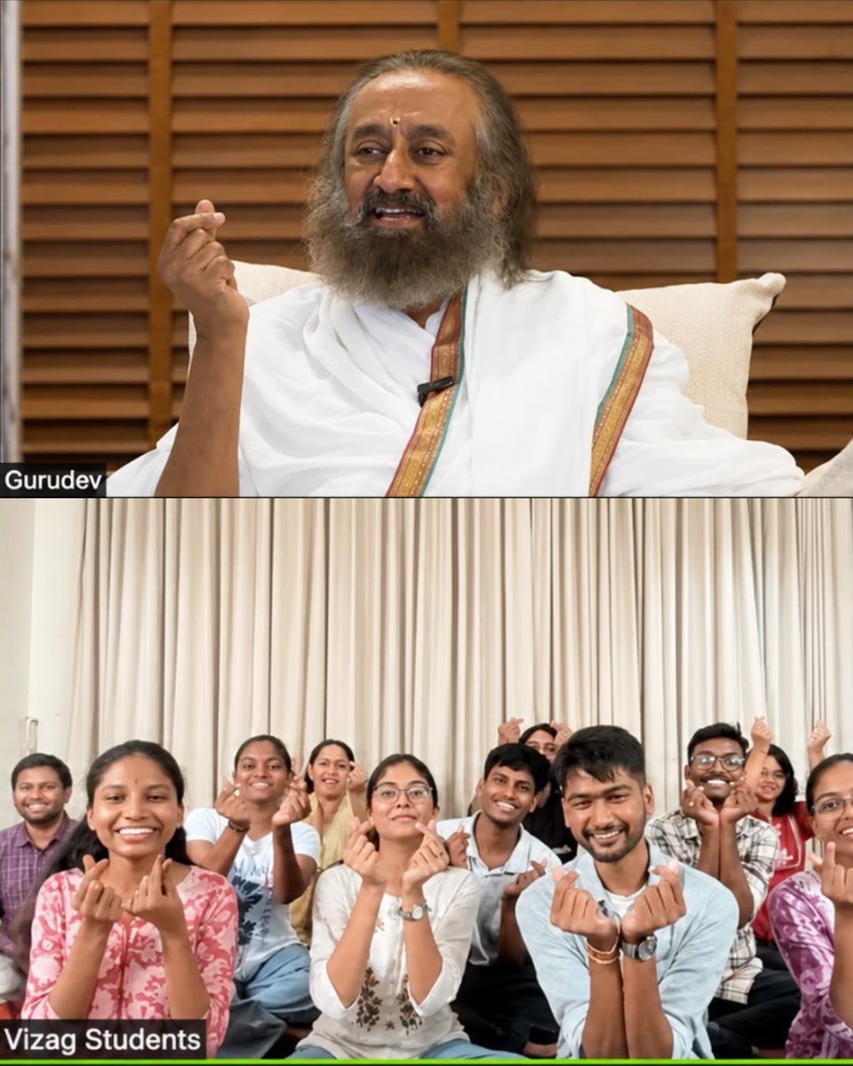 Gurudev's tweet photo. Was with the Gen Z fire from 1,300 of India’s premier institutions at their induction program. Looks like they had a great time! https://t.co/kcttAArSLV