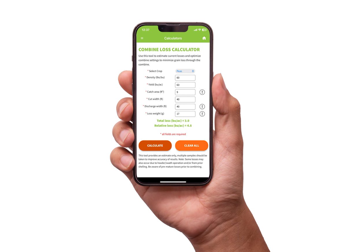 AlbertaPulse's tweet photo. Don't forget that APG's Combine Loss Calculator works for #pulses, wheat, barley, canola &amp; more! Use this tool to estimate current losses &amp; optimize combine settings to minimize grain loss through the combine. Download the app at https://t.co/KprwFxoatD #Harvest2026 #westcdnag https://t.co/EZ9GxFwloB