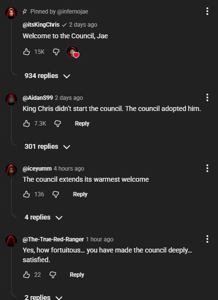 ChynaSoroxbt's tweet photo. This is the BIGGEST cult thats being formed right now and its going viral. 

This guy made a cult a few days ago and MILLIONS are getting onboarded. Multiple youtube comment sections are being filled with mentions of "The Council" 

This definitely becomes a bigger narrative.

CHECK IT OUT HERE LORE: 
https://t.co/ziDHIze7zG
https://t.co/HzZ2zQZ8FB