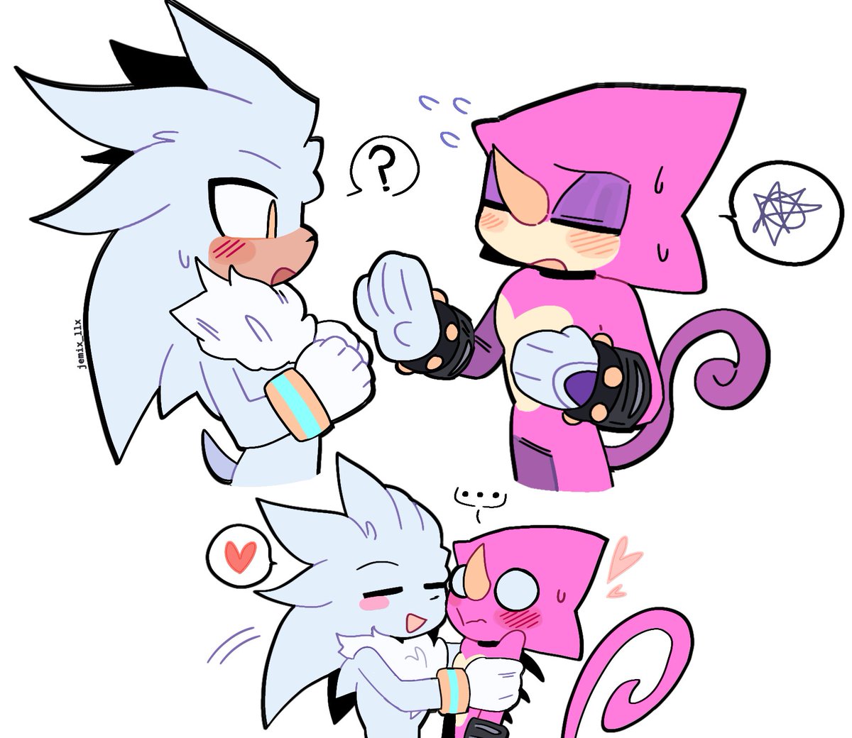 jemix_llx's tweet photo. Cute
#espilver #silverThehedgehog #espiothechameleon https://t.co/sV9jDlSWkn