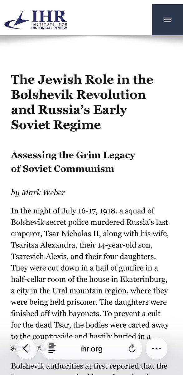 CosmicOperatorQ's tweet photo. 🔥☘️🇺🇸Those Satanic #Khazarian rats 🐀 have been at this a long time. #Zionism is a plague on humanity. The Bolshevik demonic freaks never went away.😉 The murder of the #TsarNicholas is very reminiscent of today. #Russia 🇷🇺 before the Commie takeover was our strong ally. History is on a negative feedback loop.🙏🪽❤️
#HaavaraAgreement

💥👀🎯
“In the night of July 16-17, 1918, a squad of Bolshevik secret police murdered Russia’s last emperor, Tsar Nicholas II, along with his wife, Tsaritsa Alexandra, their 14-year-old son, Tsarevich Alexis, and their four daughters. They were cut down in a hail of gunfire in a half-cellar room of the house in Ekaterinburg, a city in the Ural mountain region, where they were being held prisoner. The daughters were finished off with bayonets. To prevent a cult for the dead Tsar, the bodies were carted away to the countryside and hastily buried in a secret grave.”

💥👀🎯
“Taboo Subject
Although officially Jews have never made up more than five percent of the country’s total population,5 they played a highly disproportionate and probably decisive role in the infant Bolshevik regime, effectively dominating the Soviet government during its early years. Soviet historians, along with most of their colleagues in the West, for decades preferred to ignore this subject. The facts, though, cannot be denied.”
💥🔥
https://t.co/cK2fHP4OzZ