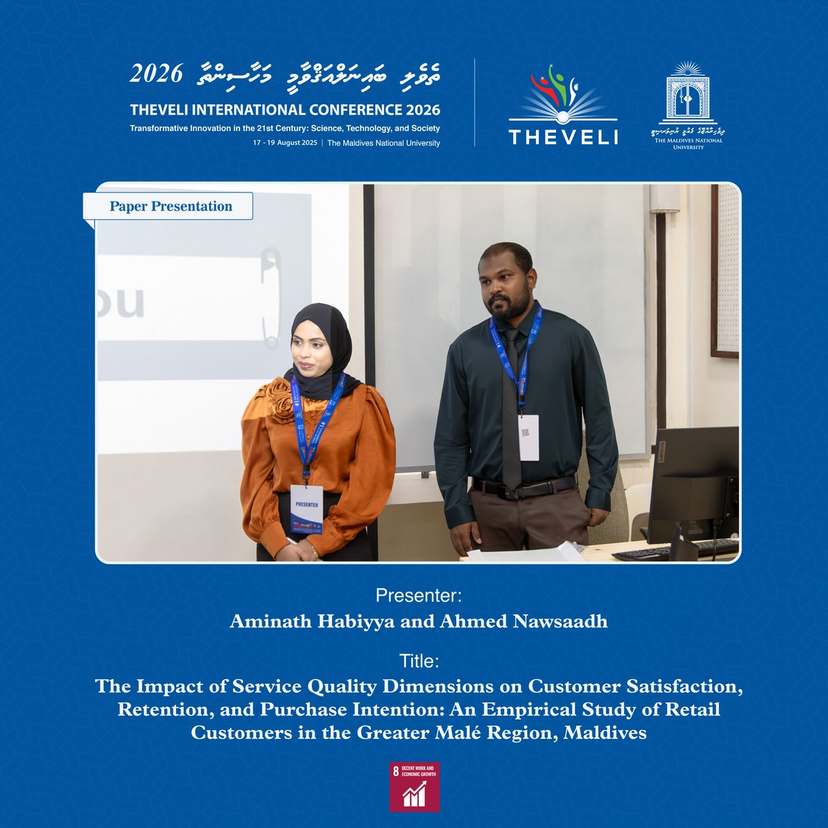 MNUedu's tweet photo. Theveli International Conference 2026 | Paper Presentations 
Day 1 (18th August 2026)
#Theveli #MNU #NationBuildingSince1973 #1UniversityInTheMaldives https://t.co/6KUv7XQ7vj