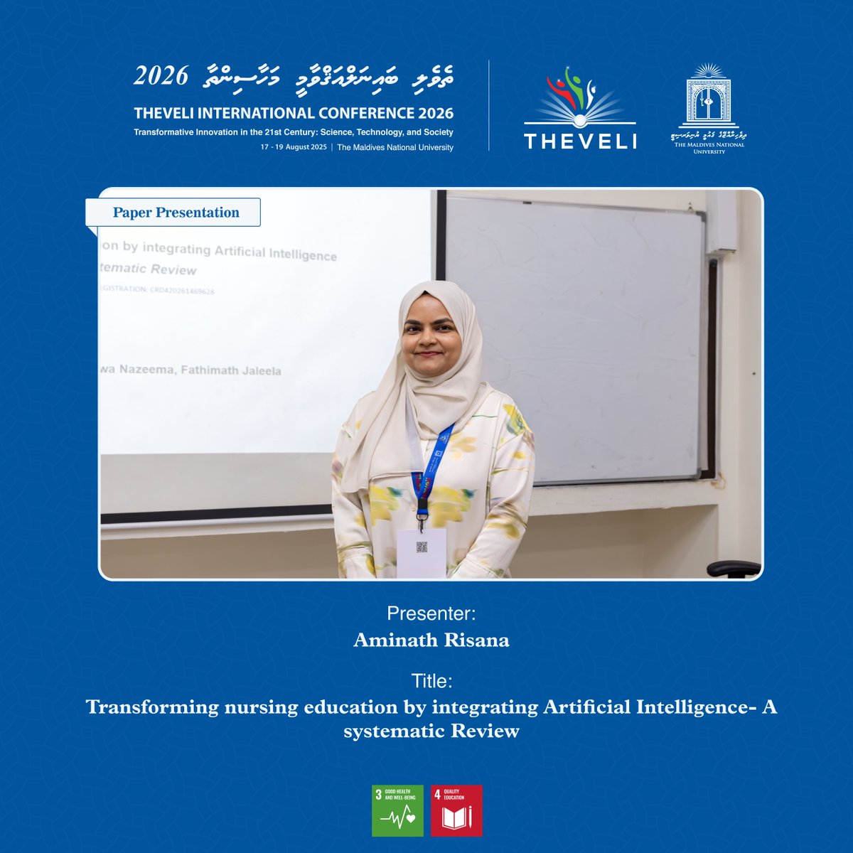 MNUedu's tweet photo. Theveli International Conference 2026 | Paper Presentations 
Day 1 (18th August 2026)
#Theveli #MNU #NationBuildingSince1973 #1UniversityInTheMaldives https://t.co/6KUv7XQ7vj