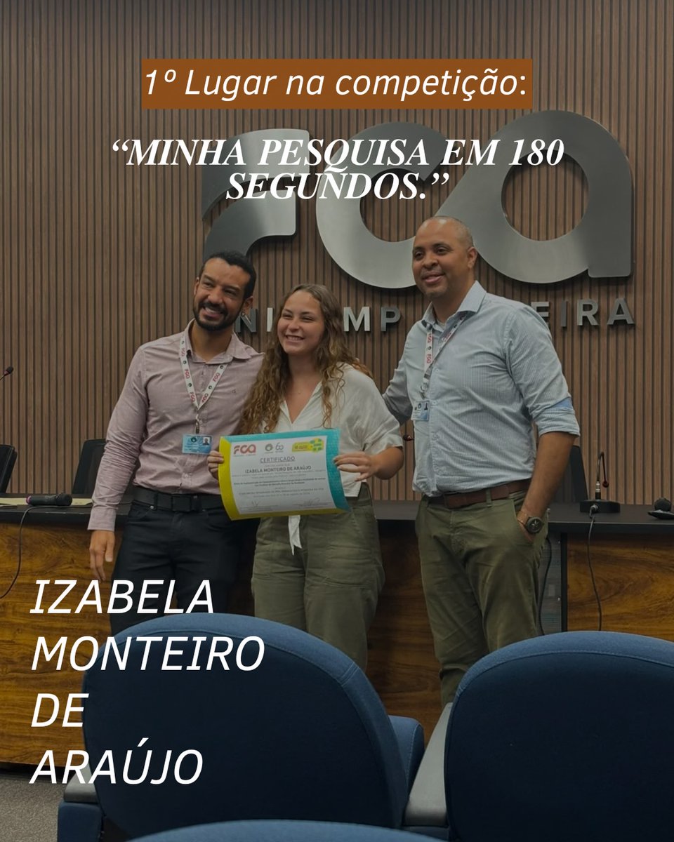 Labmex_Unicamp's tweet photo. Parabenizamos a mestranda do Labmex, Izabela Monteiro de Araújo, pela conquista do 1º lugar na competição “Minha Pesquisa em 180 Segundos”, na categoria “Vídeo Mais Curtido pelo Público”. https://t.co/GpnS6JB5U7