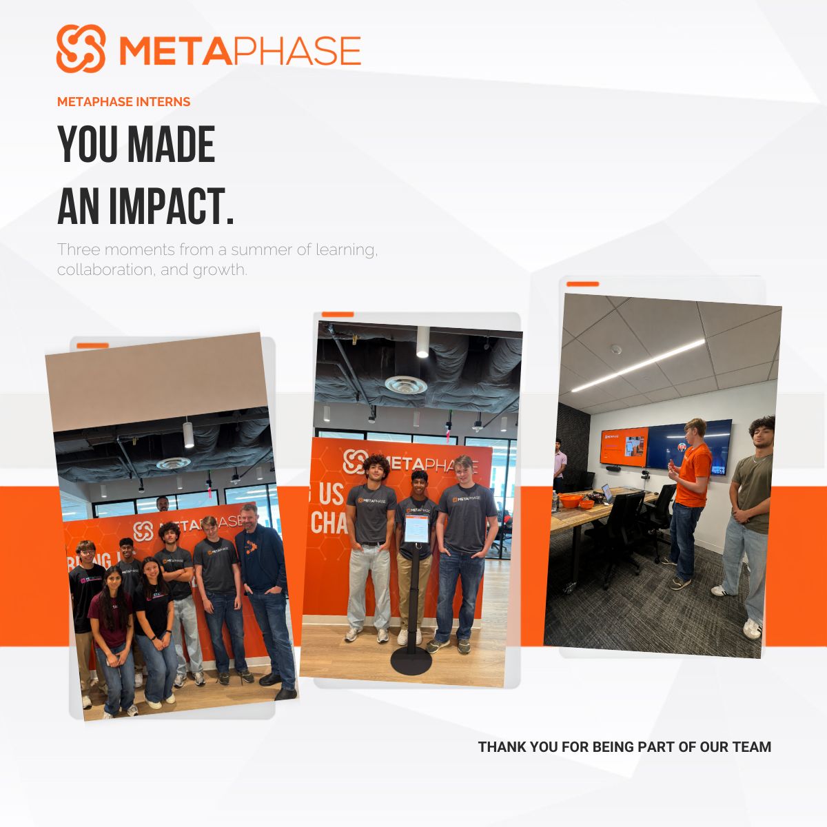 MetaPhase_Tech's tweet photo. Every career starts somewhere, and we're grateful our interns chose to spend part of their journey with us.

Thank you for your hard work, curiosity, and contributions this summer. We can't wait to see what's next for each of you!

#Internship #MissionProtoware https://t.co/w4YHtd74Pg