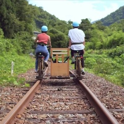 core77's tweet photo. Earlier we looked at Motobalineras, Colombia's ingenious motorcycle-railroad adapters. These allow villages to travel along abandoned railway tracks.
Japan, too, has something similar. In Gifu, the Kamioka… https://t.co/hHZ7MYTRad #Japan #EBiking #Travel #Adventure #Cycling https://t.co/YAvE5gYMS3