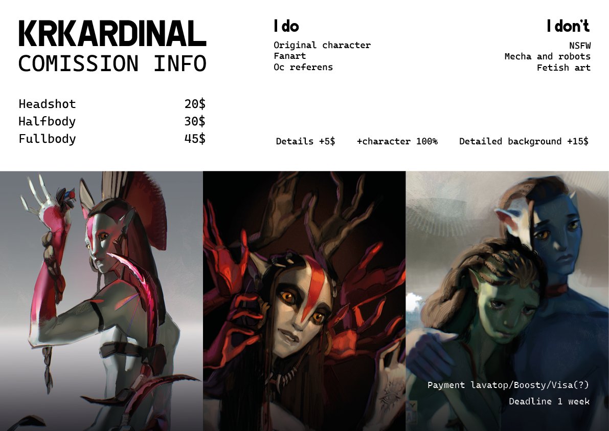 krkardinal's tweet photo. COMISSION OPEN YEAAA
#artist #comissionopen #avatar https://t.co/sUyHV56bBo