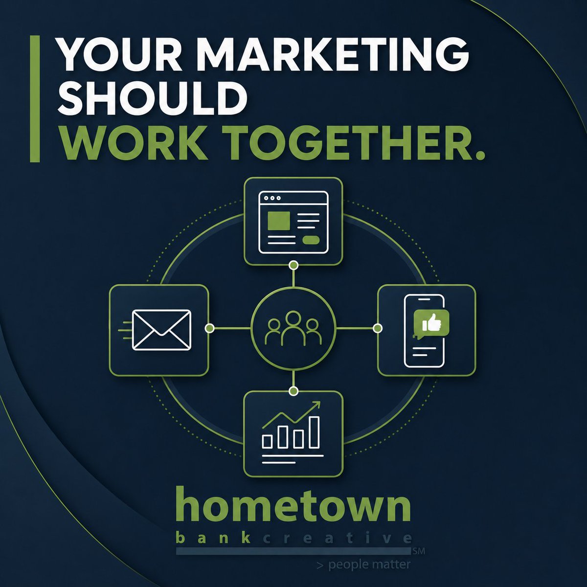 yourhbc's tweet photo. Align your website, social media, emails, and ads for effective marketing. Hometown Bank Creative helps community banks and credit unions build coordinated strategies for success. 

Let’s enhance your marketing—together! 

#BankMarketing #CreditUnionMarketing https://t.co/kgQjELU0Wh