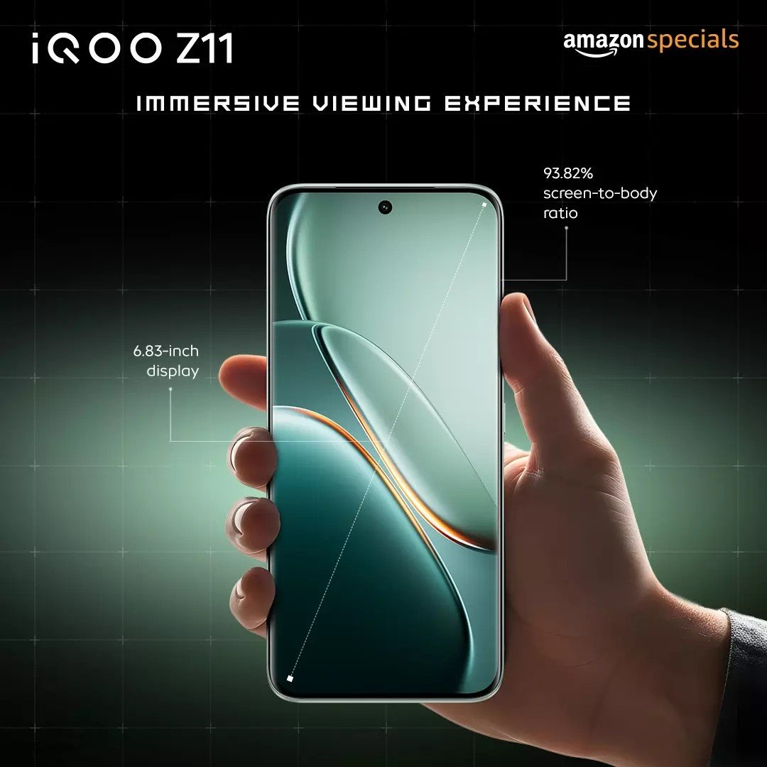 HasratSingh8's tweet photo. That 144Hz curved AMOLED is looking 🔥

6.83" 3D Curved AMOLED
144Hz refresh rate
3000 nits local peak brightness
2000 nits HBM
93.82% screen-to-body ratio

The iQOO Z11 is clearly built to make your content look as good as it feels to use. 👀⚡

#iQOOZ11 #PowerToWin https://t.co/M8W1PI5U2b