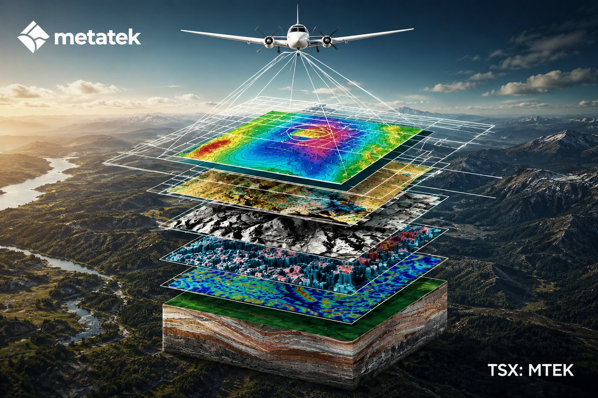 MetatekGroup's tweet photo. The demand for critical minerals and energy sources underpins our long-term opportunity.

#Lithium, #copper, #nickel, natural #hydrogen and #geothermal all require better subsurface understanding. Metatek’s unique eFTG and dFTG capability, combined with integrated interpretation, positions us to support clients across the exploration value chain.

TSX: MTEK