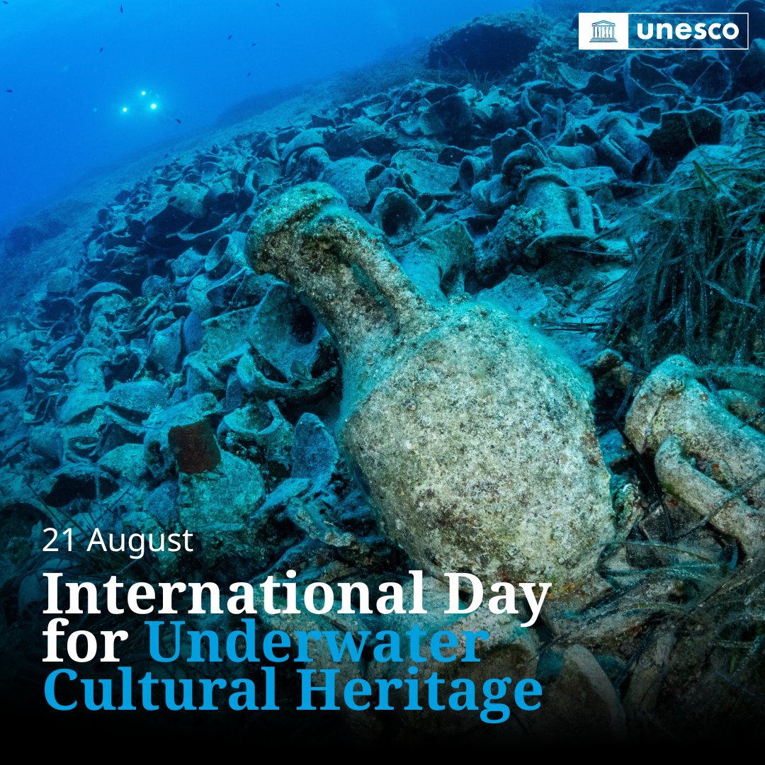 UNESCO's tweet photo. Beneath our ocean, seas, rivers and lakes lies an extraordinary part of humanity's cultural heritage, bearing witness to centuries of voyages, exchanges and shared histories.

On the first International Day for Underwater Cultural Heritage, discover why protecting #UnderwaterHeritage matters for generations to come.

🔗https://t.co/TWD7BsPBL6
