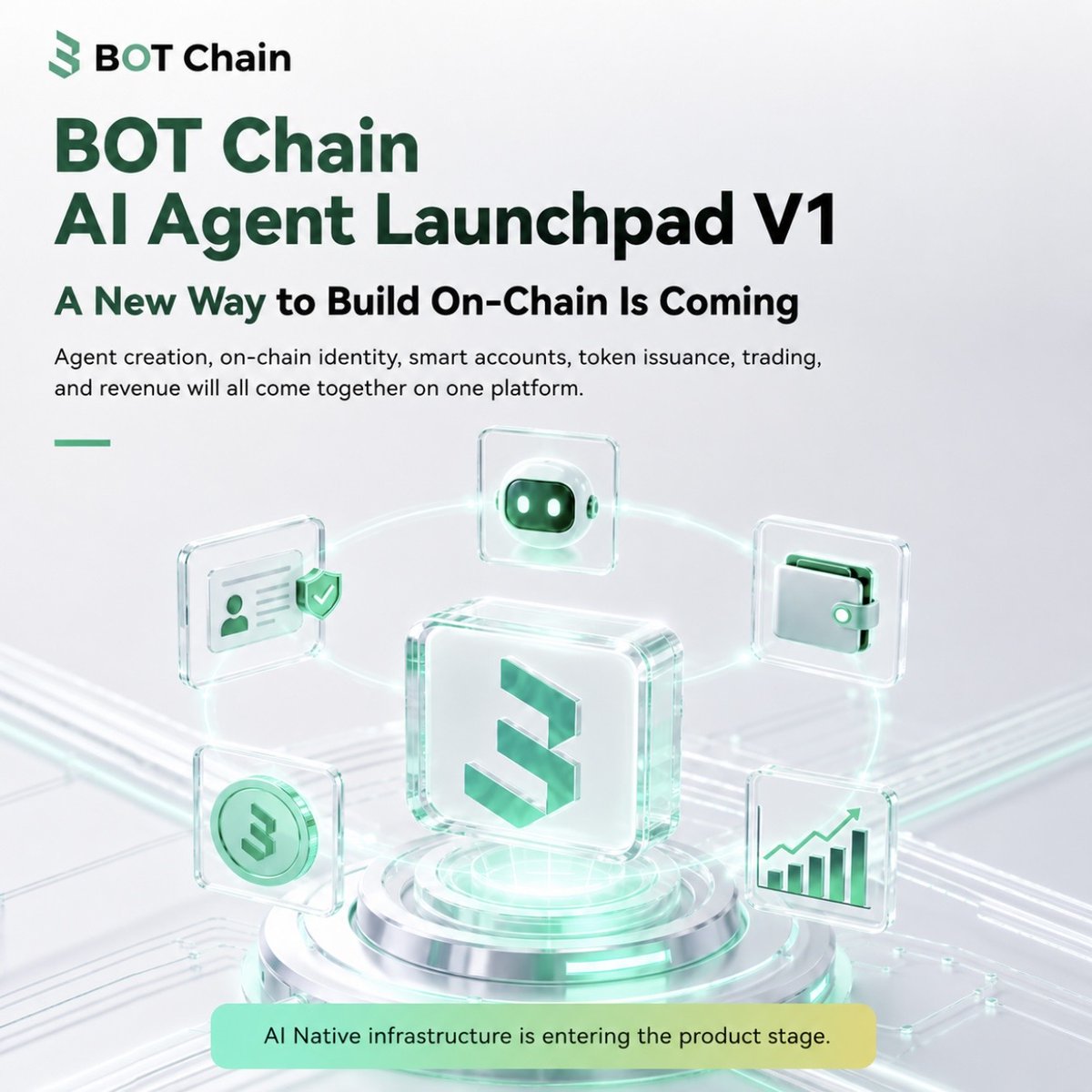 BOTChain_ai's tweet photo. AI infrastructure is evolving from protocols to products.

From Agent creation and on-chain identity to token issuance, trading, and value capture, developers can access everything through one platform.

The future of AI-native applications won’t be built with fragmented tools. https://t.co/vF0lyRkZLQ