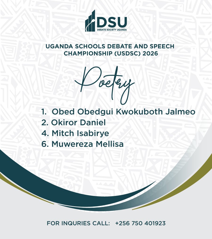 DebateUganda's tweet photo. 🥁🥁🥁

Meet the Adjudication Team of #USDSC26 

Their ears are open.
Their are minds discerning.
Their judgments are measured.

#USDSC26 https://t.co/yzqTznMj5T