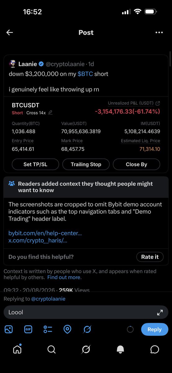 Jayhitstheroad's tweet photo. @cryptolaanie Loool https://t.co/OT4QMk8nMT