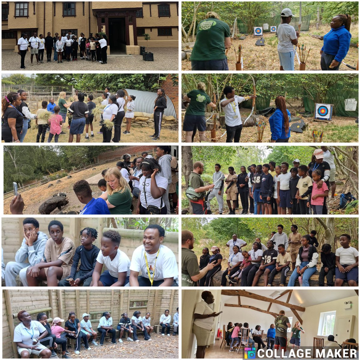 BameHub's tweet photo. What a wonderful and memorable day our young people had at Ufton Court! 

Uftons outdoor programme is designed for Children to experience the freedom to flourish.
The programme aims to spark curiosity, build confidence, support personal development and create lasting memories.
It was wonderful to witness the children flourishing in so many different ways throughout the day.

The children enjoyed a full day immersed in the outdoor learning experiences from archery, woodland exploration, teamwork challenges and meaningful interaction with farm animals in a beautiful natural environment.

They had the opportunity to feed the pigs, goats, chickens and rabbits. One of the most exciting moments was discovering freshly laid eggs and carefully collecting them. Their curiosity was wonderful to see; they asked many thoughtful questions, and the knowledgeable Ufton Court staff took time to answer them, explain the activities and encourage everyone to participate.

A particularly valuable activity involved working in teams to build woodland shelters. The children were told that "rain" would arrive within one hour, so they had to communicate, share ideas, divide responsibilities, solve problems and complete their shelters within the time available. This practical challenge helped them discover their individual strengths while learning the importance of listening to one another and working towards a shared goal.

During the feedback and reflection session, the children spoke honestly about their experiences. They recognised the positive aspects of working together while also reflecting on moments when differing opinions posed challenges. Importantly, they identified ways to improve their communication, patience, listening, and cooperation during future team activities.

The experience showed them that teamwork does not always mean agreeing on everything; it means respecting different perspectives, finding solutions together and learning from both the positive and challenging moments. Their willingness to reflect demonstrated maturity, self-awareness and a genuine desire to improve.

Their energy and enthusiasm matched every activity! The photographs capture their smiles, curiosity, courage and excitement as they explored the woodland, interacted with animals, tried unfamiliar activities and supported one another. Throughout the day, they built new friendships, strengthened existing relationships and gained confidence in expressing their ideas and asking questions.

The children told us that they had a very good time and that the activities boosted their confidence and self-esteem. They are already encouraging other children to visit Ufton Court and experience these wonderful learning opportunities. They are also looking forward to returning so they can continue exploring, learning and enjoying more outdoor adventures.

This trip demonstrated the powerful impact of learning beyond the classroom. It gave our young people space to connect with nature, develop practical skills, become more resilient and discover what they can achieve when they believe in themselves and work together.

A heartfelt thank you to the entire Ufton Court team for providing such a welcoming, safe, educational and engaging experience. We also sincerely thank the dedicated BAME HUB-UK NETWORK C.I.C. staff and volunteers who supported the children throughout the day, as well as the parents and guardians who entrusted us with their young people.

Most importantly, thank you to our amazing children and young people for participating so enthusiastically, sharing their reflections and making the day truly special. These are the experiences that build confidence, strengthen communities and create lasting memories. 

#BAMEHUBUK #UftonCourt #YouthEmpowerment #OutdoorLearning #Teamwork
#BuildingConfidence #SelfEsteem #LearningThroughNature #YoungPeople
#CommunityEngagement