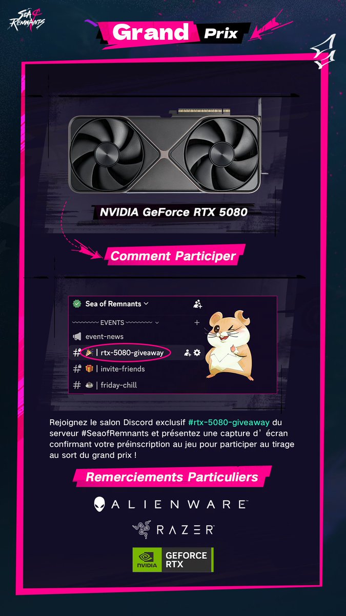 seaofremnantsfr's tweet photo. 🐹 Terre en vue — c’est Cologne ! Sea of Remnants débarque à la @gamescom !

Jouez à la démo, repartez avec des goodies gratuits — notamment des badges de l’équipage, des barrettes Hamster God et l’ÉNORME sac Hamster God — et participez à notre concours pour tenter de gagner une NVIDIA GeForce RTX 5080.

Et ne manquez pas notre présence lors de la soirée d’ouverture de la gamescom, le 25 août. Nous vous préparons quelque chose… 👀

#SeaofRemnants #Gamescom2026