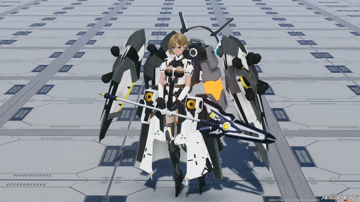 Rumble_Sword's tweet photo. CWディフェンサーなのは仕様 がやっと買えたので早速、換装。

Assault fairy Ⅵ -Defenser ver.2- (直線番長6)

うん、見た目は正に魔砲少女！(笑)
コスト3なので4枚に増やしたり別のメカアクセ追加したり…まだ改修の余地ありで弄るの楽しいですｗ
#PSO2NGS #PSO2 https://t.co/OZ8iJ5tnhW