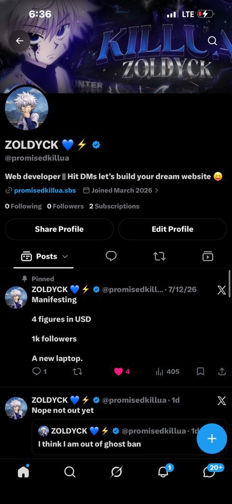 nerfed_killua's tweet photo. Yeah, the old account got suspended. Honestly annoying to lose all my DMs and history.

If we were mutuals on the old page, drop a reply or re-follow so I can find you again. Appreciate everyone re-connecting! https://t.co/RirxaGoe3j