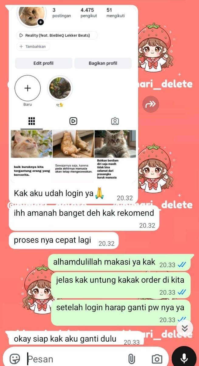 recminie's tweet photo. Malam jasa balikin &amp; hapus akun yaa

✧˚ pemulihan akun
- instagram, tiktok, whatsapp, line, facebook, x, gmail, tele dll

✧˚ hapus akun
- facebook, tiktok, instagram, line, whatsapp, x, dan lainnya

Sadap Wa, hack akun, lacak lokasi ?
Mau Order ? Dm or WhatsApp Di Bio❕ https://t.co/CkUkveOS4V