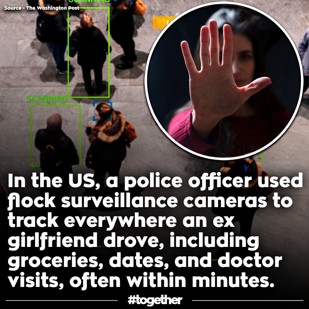 Togetherdec's tweet photo. USA: "Rogue police officers turned nationwide Flock camera network into tool for stalking"

"Flock’s array of license-plate cameras was built to fight crime, but at least 50 law enforcement officers were charged with or accused of misusing it and other systems"

We're told we shouldn't fear surveillance tech if we've "nothing to hide" - but what about those in power with something to abuse?