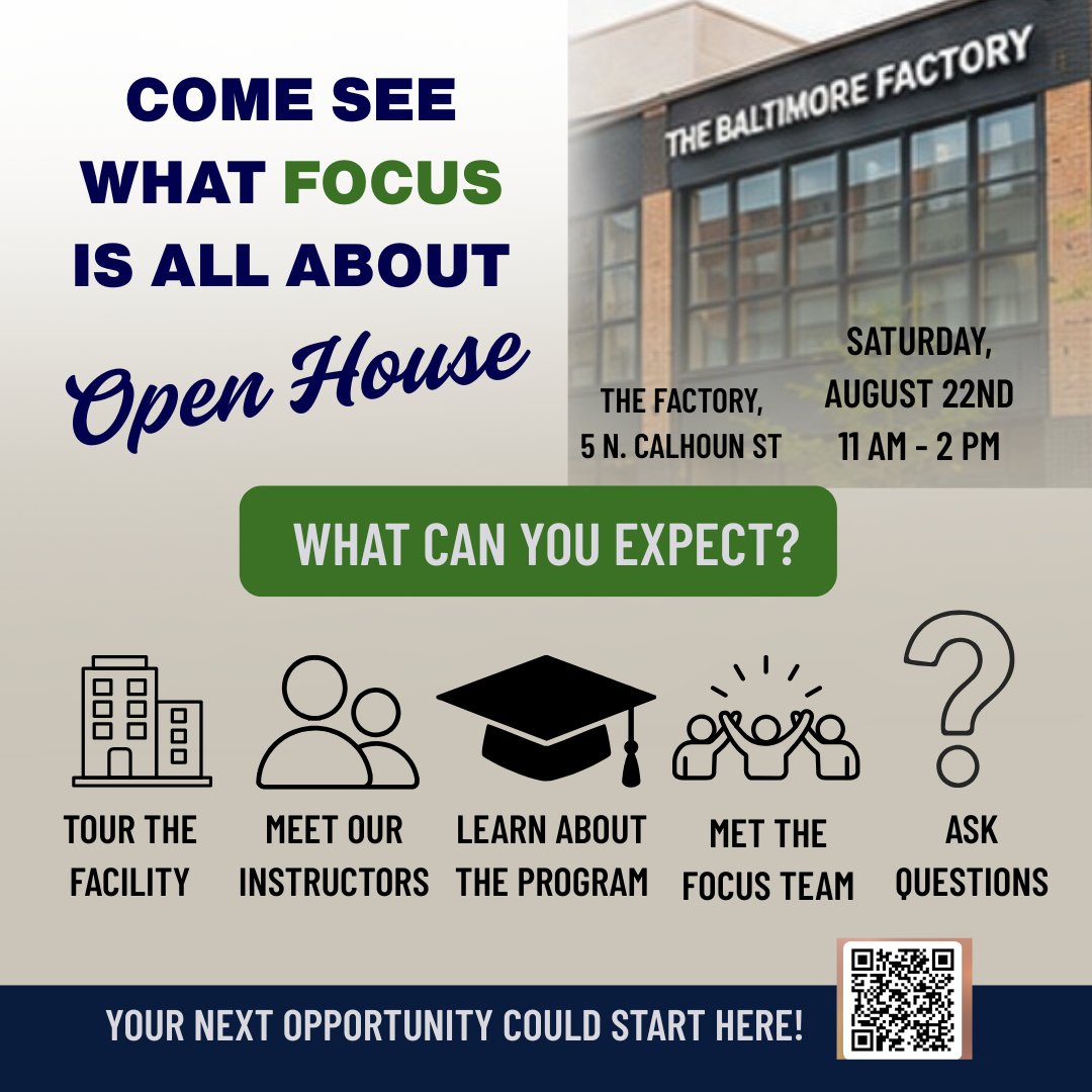 focus_org's tweet photo. 📷 REGISTER FOR THE FOCUS OPEN HOUSE
https://t.co/bB4isqr0gS
#FOCUS #FreeITTraining #CybersecurityTraining #TechCareers #BaltimoreJobs #OpenHouse https://t.co/OBchhW4ybs