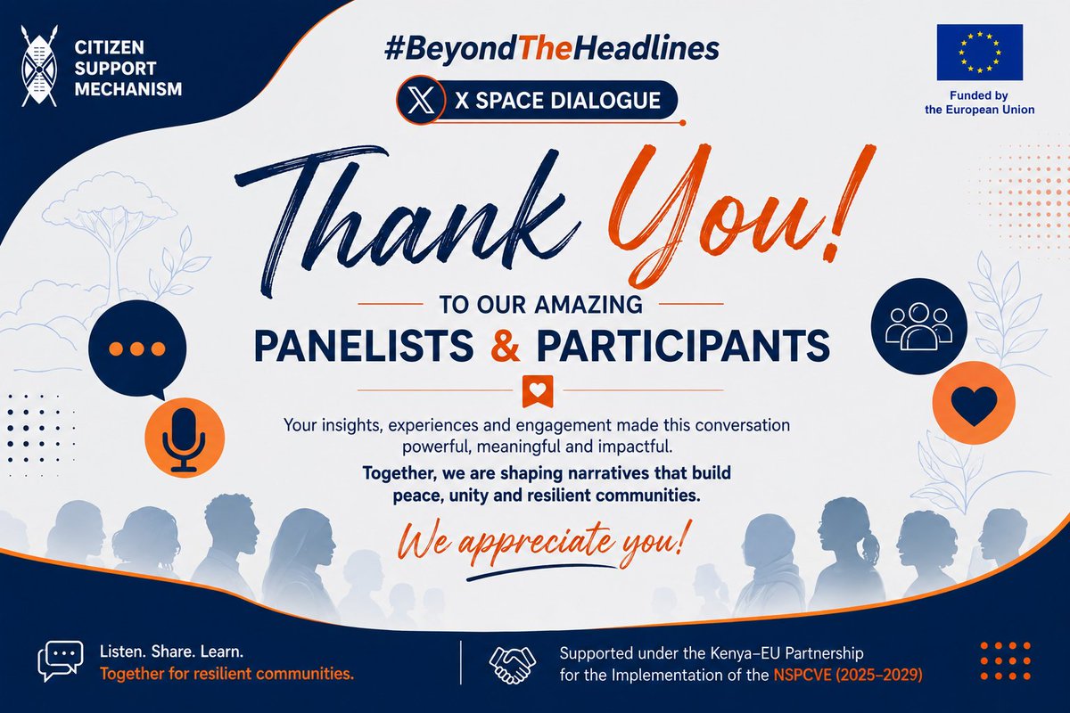 CSMechanism's tweet photo. Thank you!

@KuiNjiiri @ItsonGrace @mary_ethan @MwangiMaina_

#BeyondtheHeadlines @NCTC_Kenya @JHRKenya @PUMUANIcbo @YEEPAlumniKenya @YOWPSUD_ @CTP_Kenya https://t.co/r0RgwJzCcC