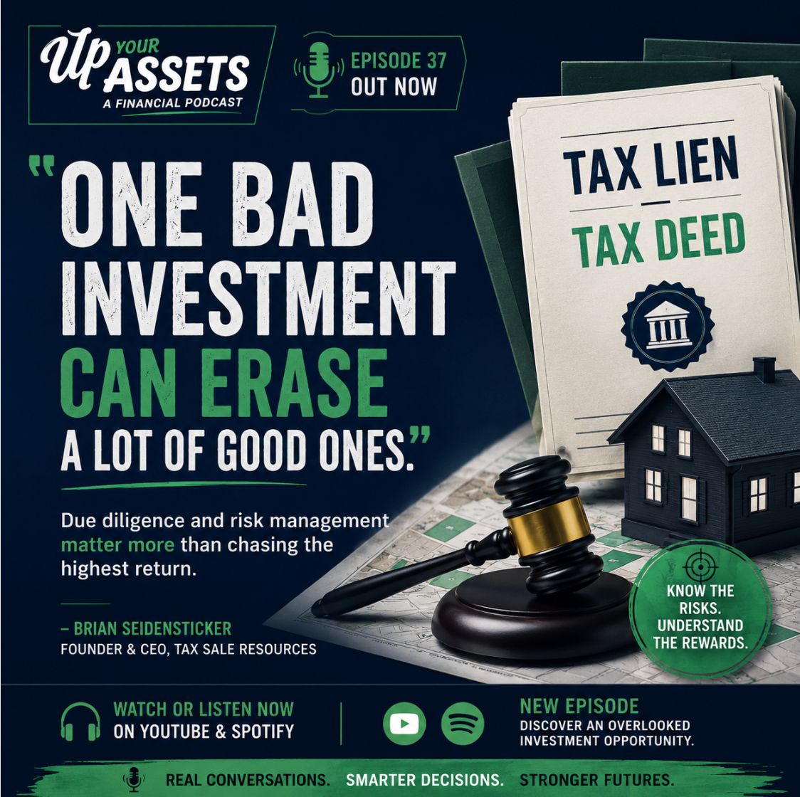 UpAssets53383's tweet photo. "One bad investment can erase a lot of good ones."

The best investors don't just chase returns—they manage risk.

🎙️ Watch Episode 37 with Brian Seidensticker on YouTube &amp; Spotify.

#UpYourAssets #Investing #RiskManagement https://t.co/AyvgX2UmGo