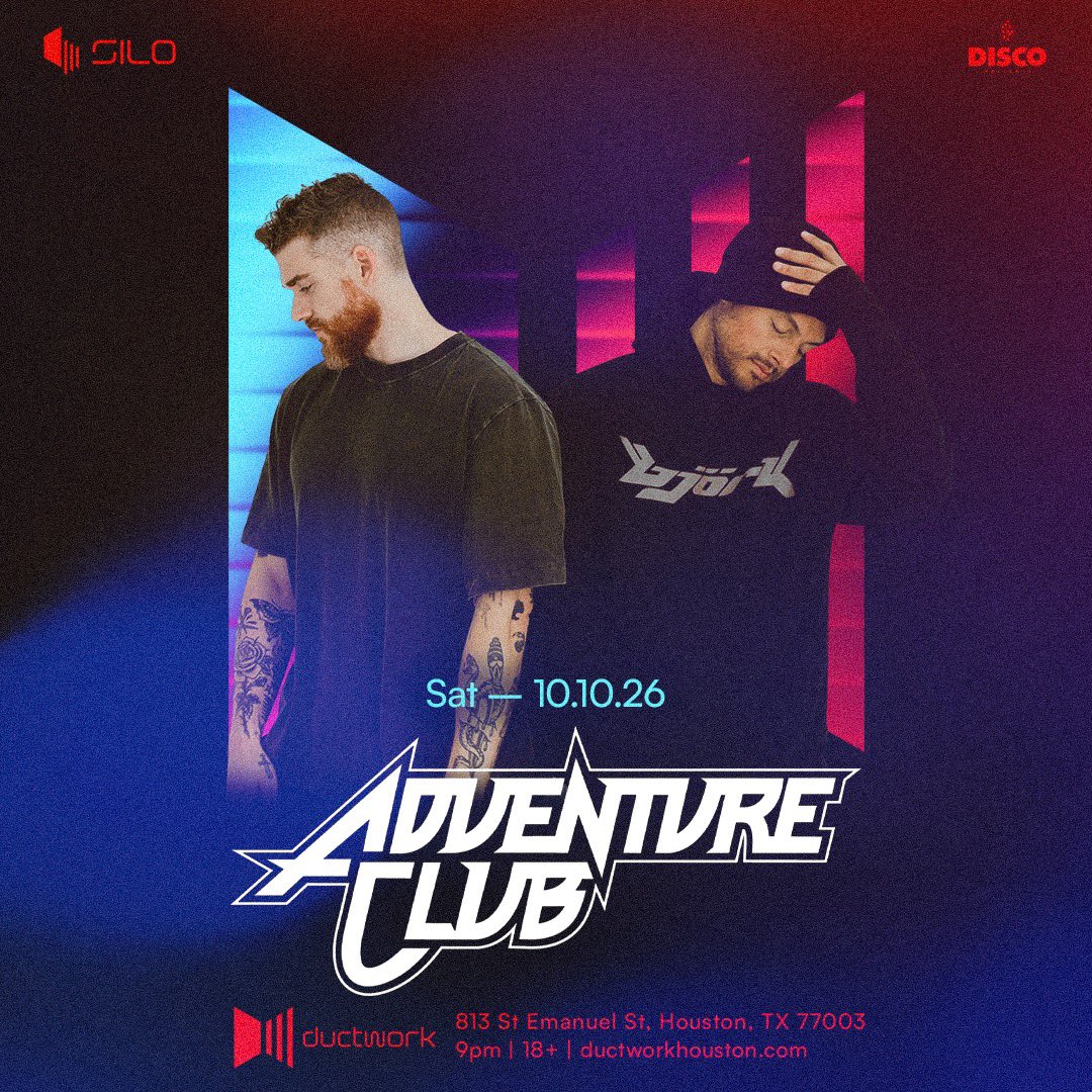 ductworkhouston's tweet photo. .@AdventureDub joins us at Ductwork Houston this fall on Sat, October 10th 💙❤️

Sign up to receive an alert when tickets go on-sale and be entered for a chance to win 2 GA passes → https://t.co/9NTtHALr6j

🎟: Tix on sale Fri, August 21st @ 10am CT https://t.co/0z9Sg9gef8