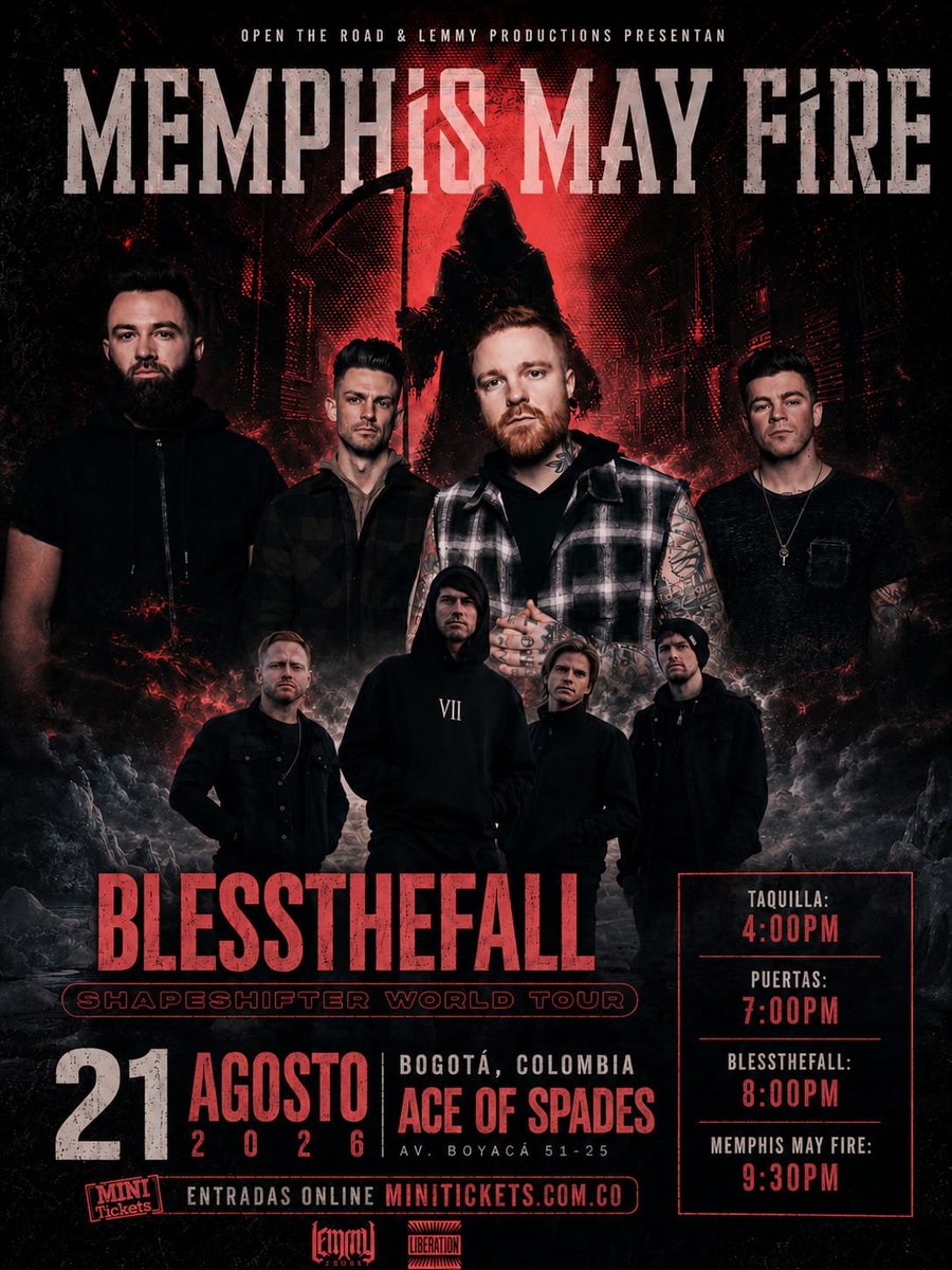 PogotaConcerts's tweet photo. Horarios para Memphis May Fire y Blessthefall 

Últimas boletas disponibles en https://t.co/eFyp1fxZD9 y en @sinfronterashc 

Nos vemos mañana en Ace Of Spades https://t.co/hmjakkkvj0