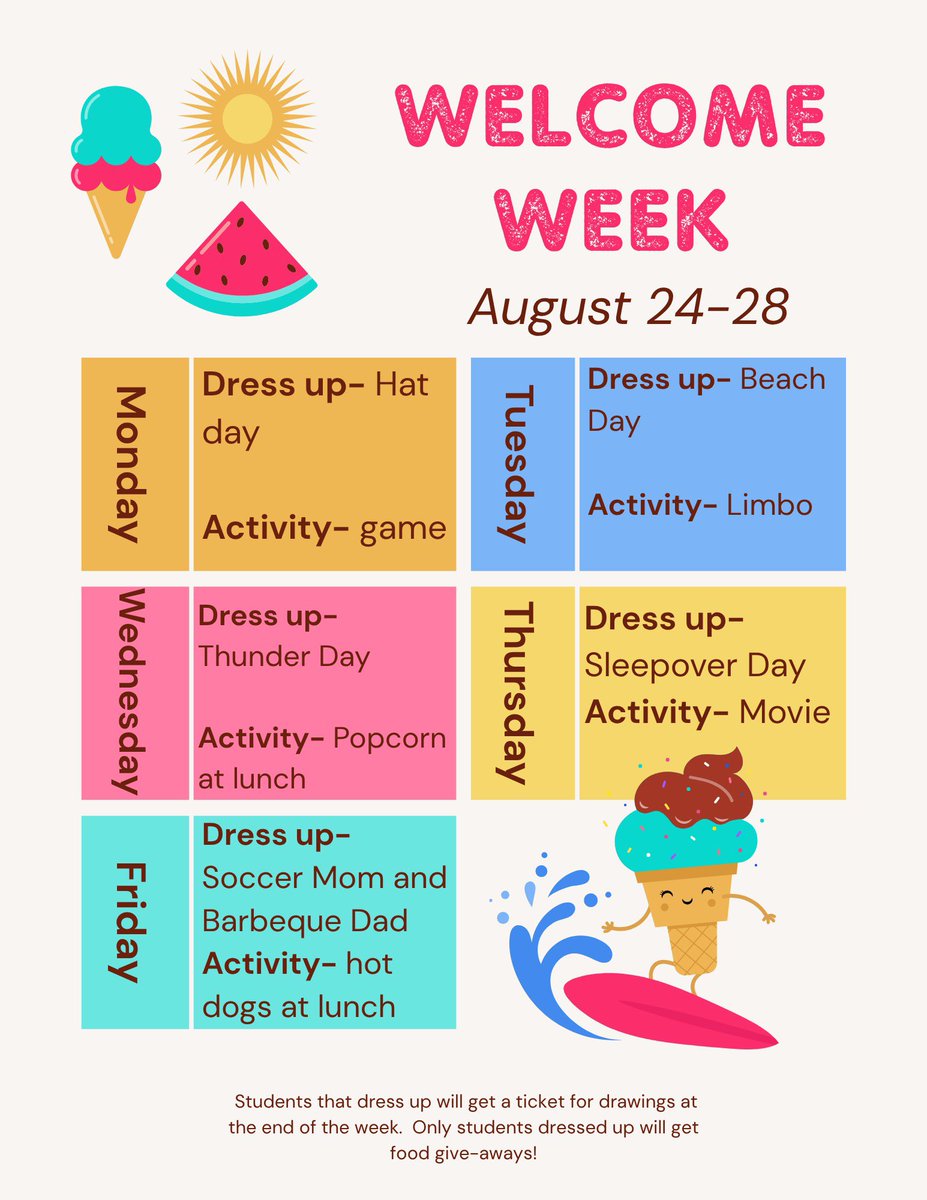 jmbearsokc's tweet photo. Welcome week is next week! We are so excited to see how you show out for the dress up days! https://t.co/ZUzGIF7R7l